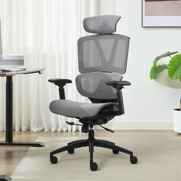 Angle. Serta - Serta® AirHaven SX1100 All-Mesh Ergonomic Chair with Adjustable Headrest, Gray - Gray.