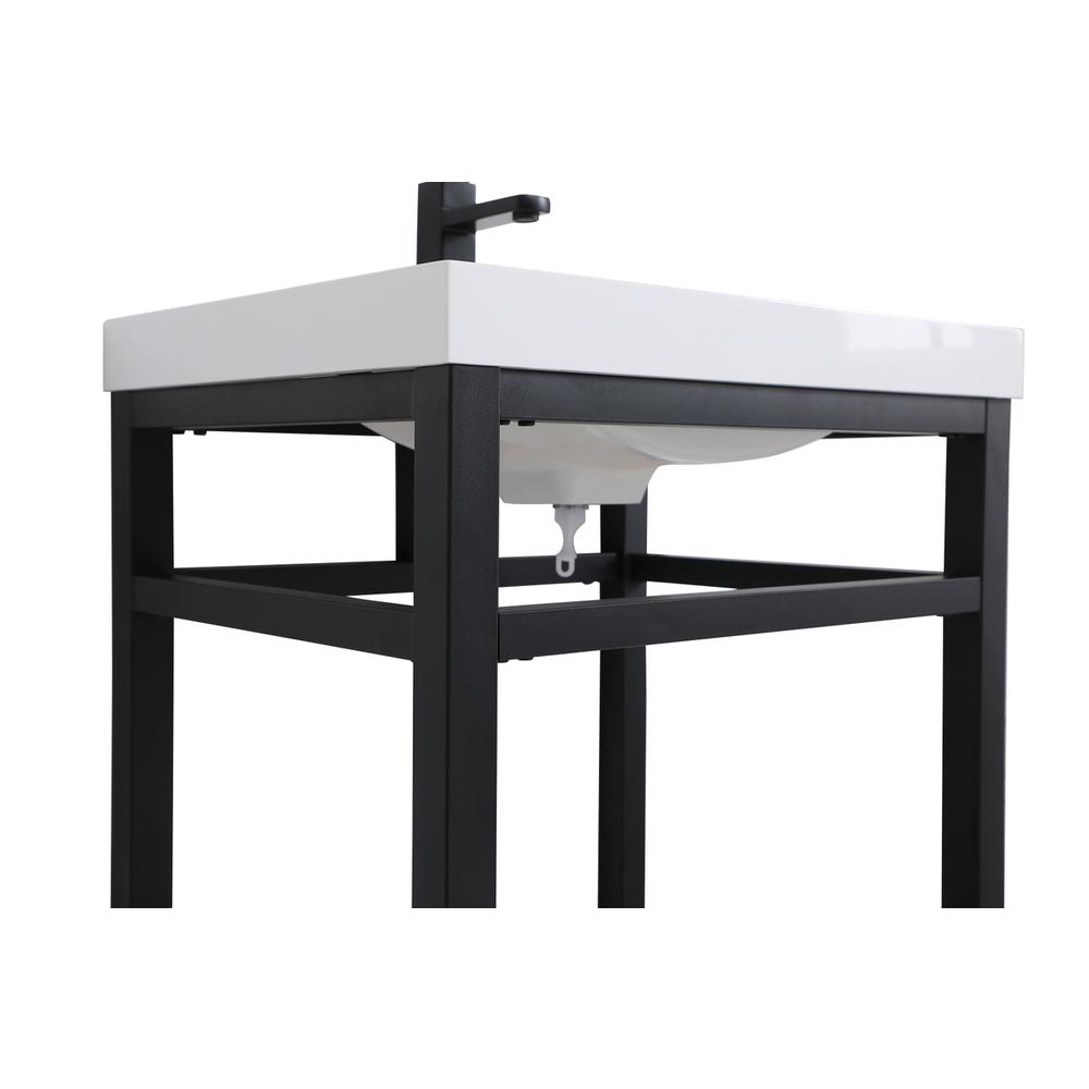 Back. Elegant Kitchen and Bath - 24 inch Single Bathroom Metal Vanity in Black - Black.