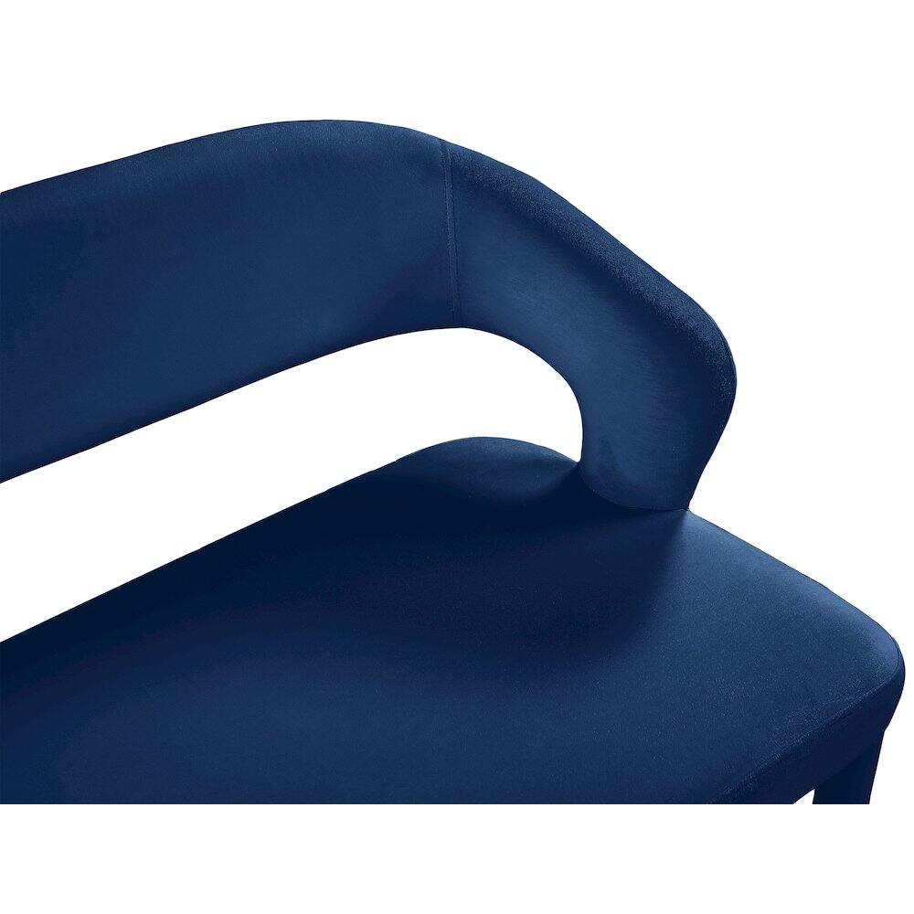 Alt View 1. Meridian Furniture - Destiny Navy Velvet Bench - Navy Velvet.