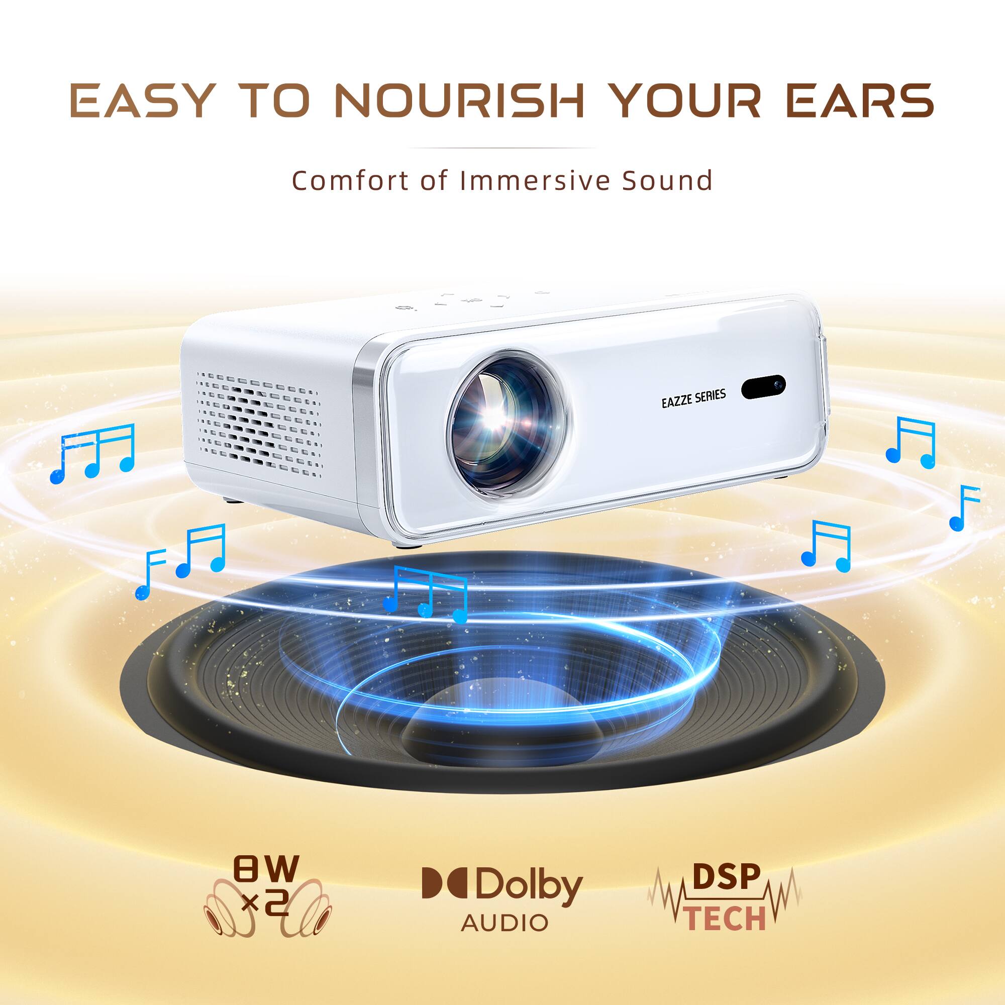EASY TO NOURISH YOUR EARS  
Comfort of Immersive Sound  

EAZZE SERIES  

BW x2  
Dolby AUDIO  
DSP TECH