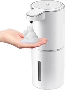 FINEAK - Wall Mount Foaming Soap Dispenser - 4 Levels Touchless USB Rechargeable - White
