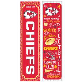 Evergreen Enterprises - Kansas City Chiefs 47" Double Sided Winter Leaner Fan Sign - Multicolor