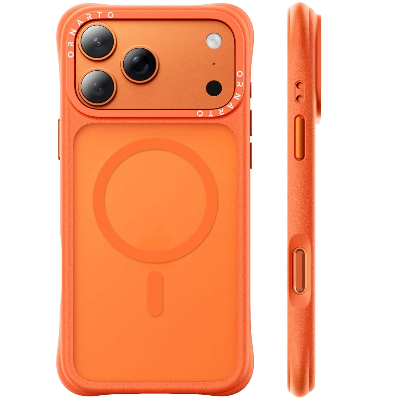 Ornarto - for iPhone 17 Pro Max Case 6.9", Slim Shockproof Translucent Matte Phone Case with MagSafe - Orange