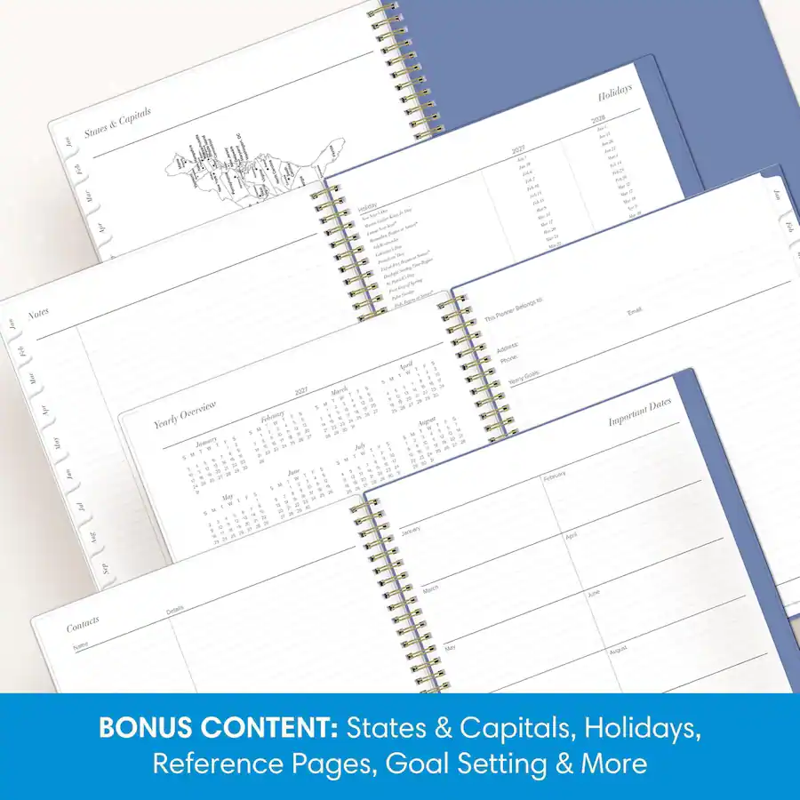 Mase System Blue Sky 2027 Weekly & Monthly Planner Calendar, 8.5