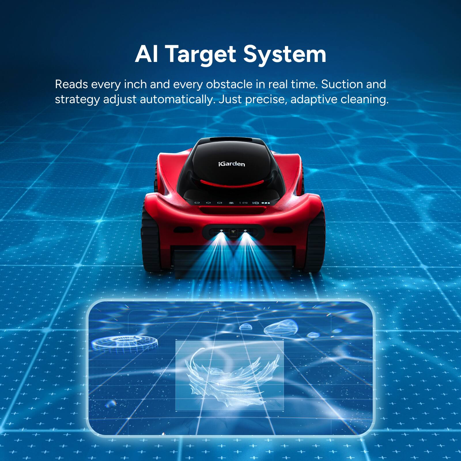 iGARDEN Robotic Pool Cleaner M1 AI Series, 5.5H Runtime, AI Dual