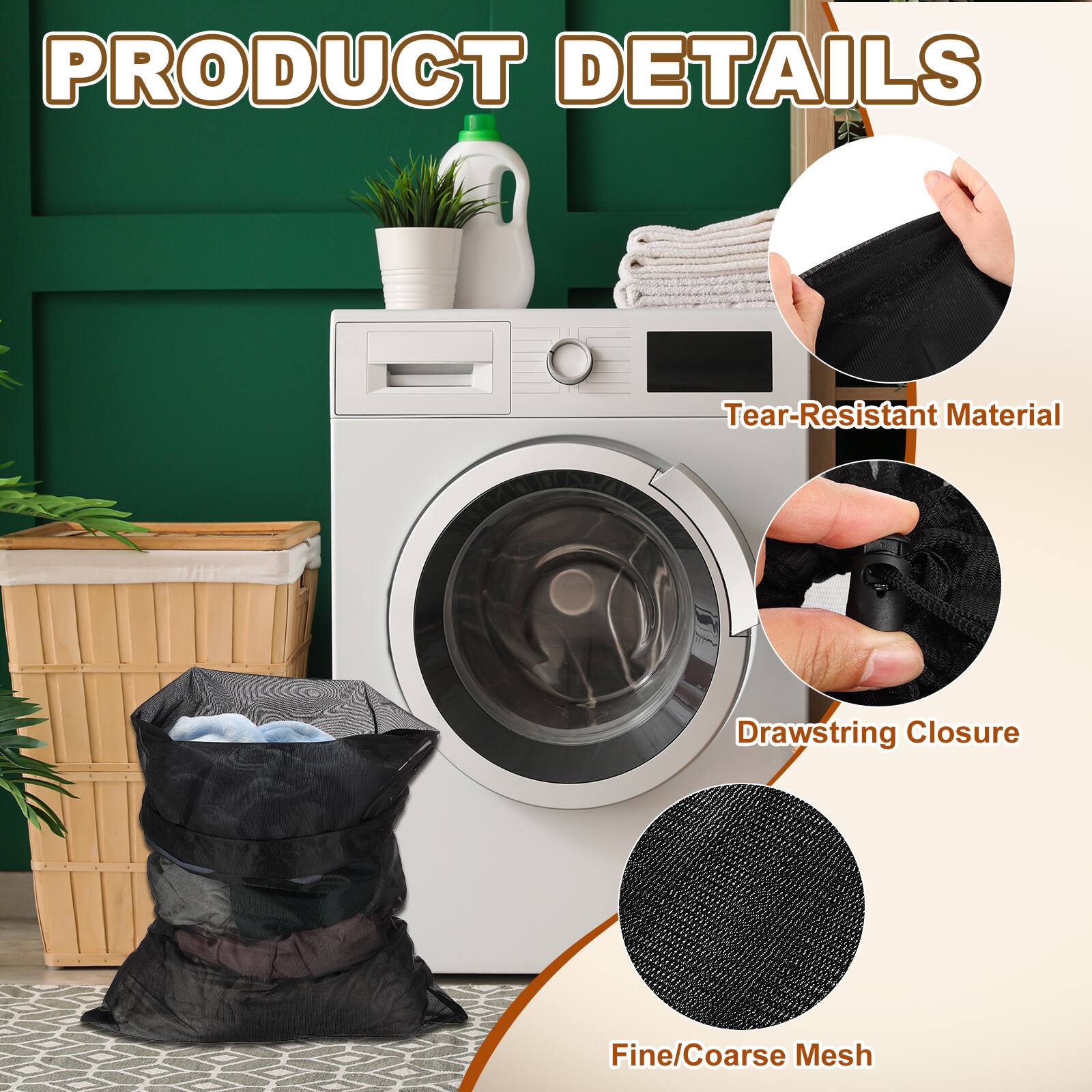 PRODUCT DETAILS

- Tear-Resistant Material
- Drawstring Closure
- Fine/Coarse Mesh