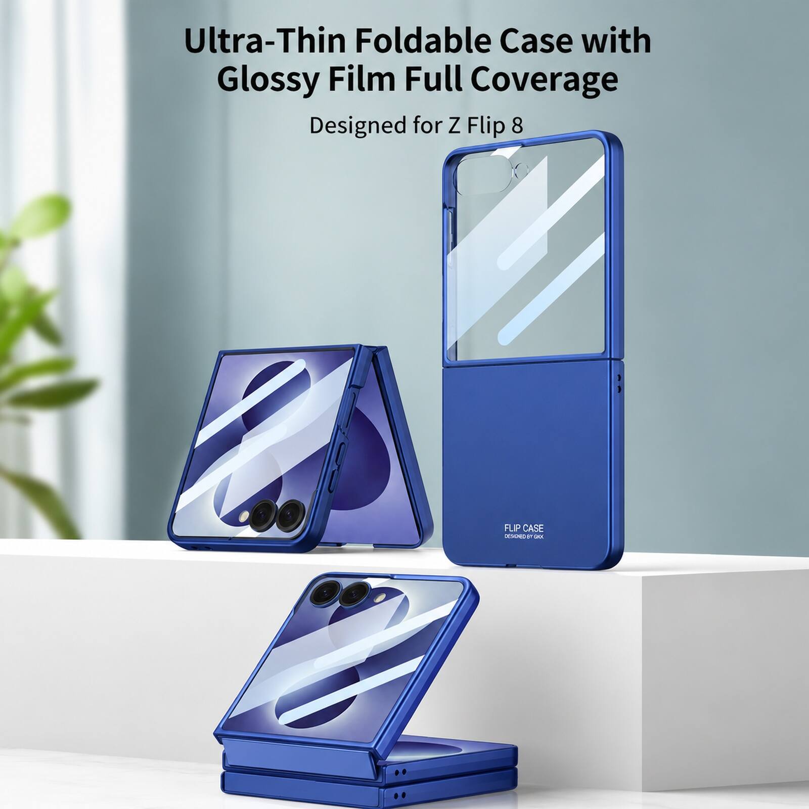 Ultra-Thin Foldable Case with Glossy Film Full Coverage  
Designed for Z Flip 8