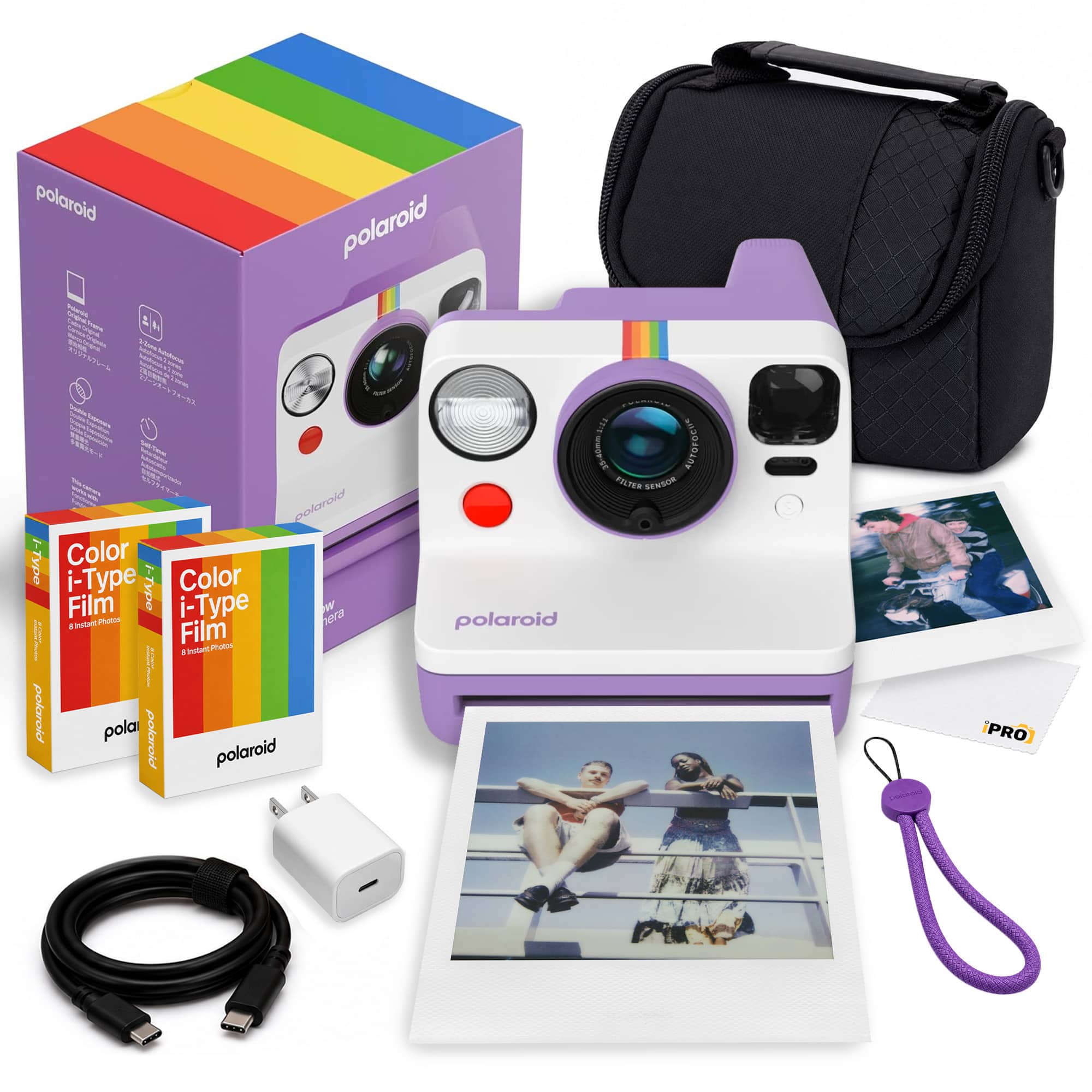 Polaroid - Now Generation 3 i-Type Instant Camera ( Film (16) +More - Purple