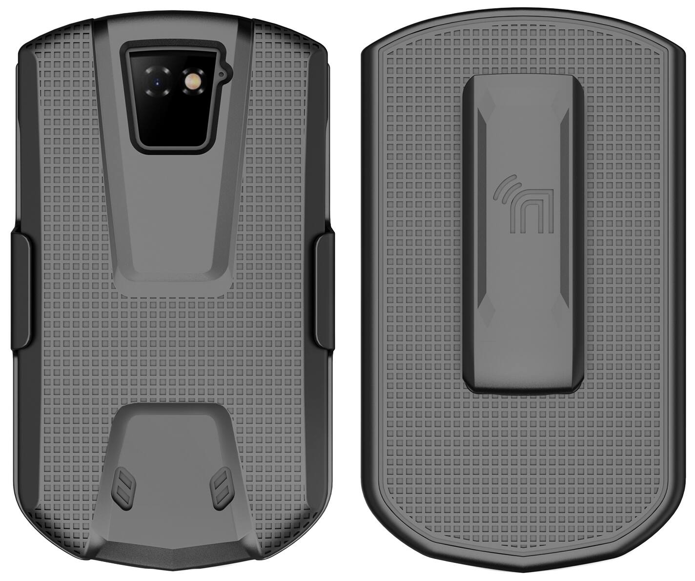 Alt View 3. Nakedcellphone - Case and Belt Clip Holster Combo for Unihertz Titan Pocket - Black.