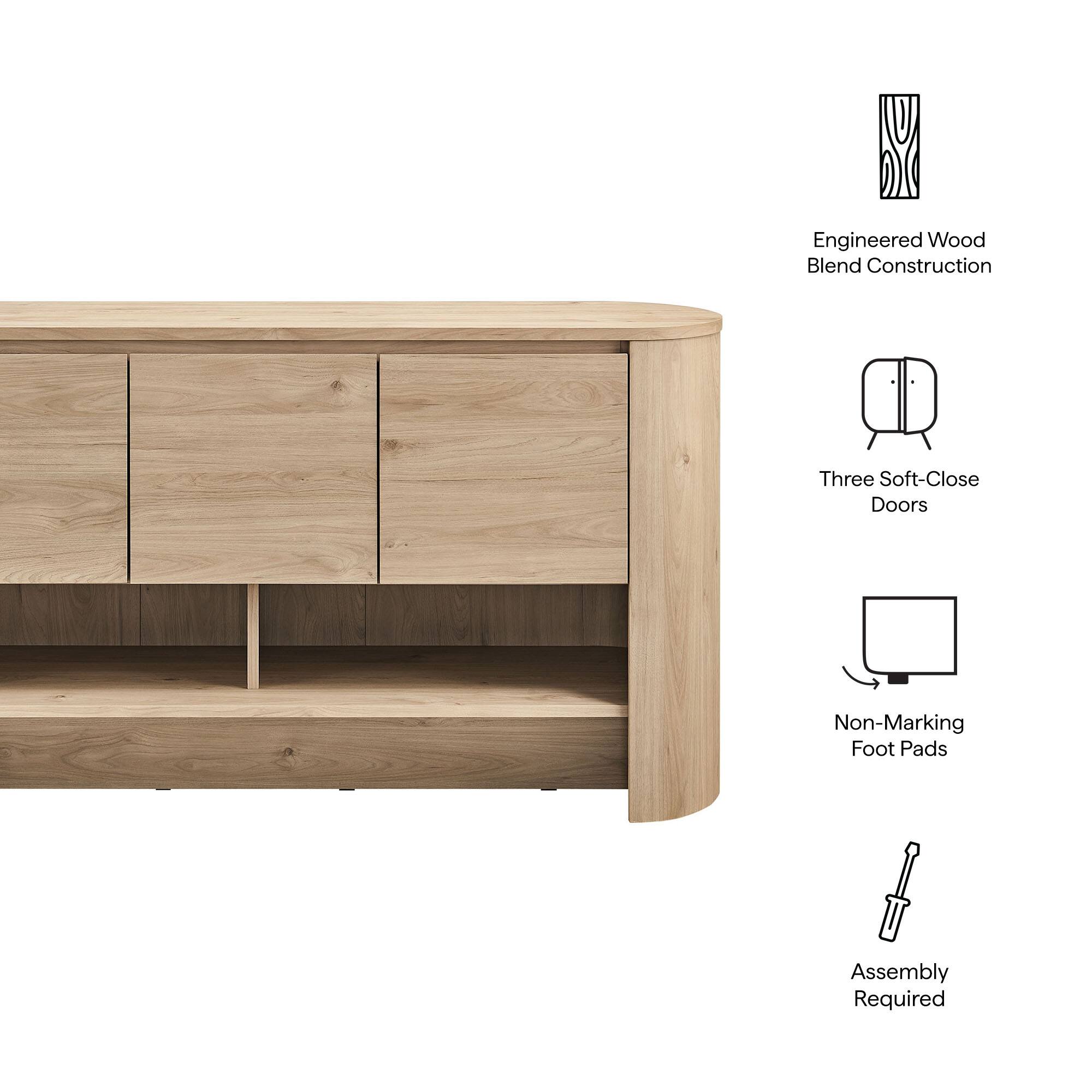 Engineered Wood Blend Construction  
Three Soft-Close Doors  
Non-Marking Foot Pads  
Assembly Required