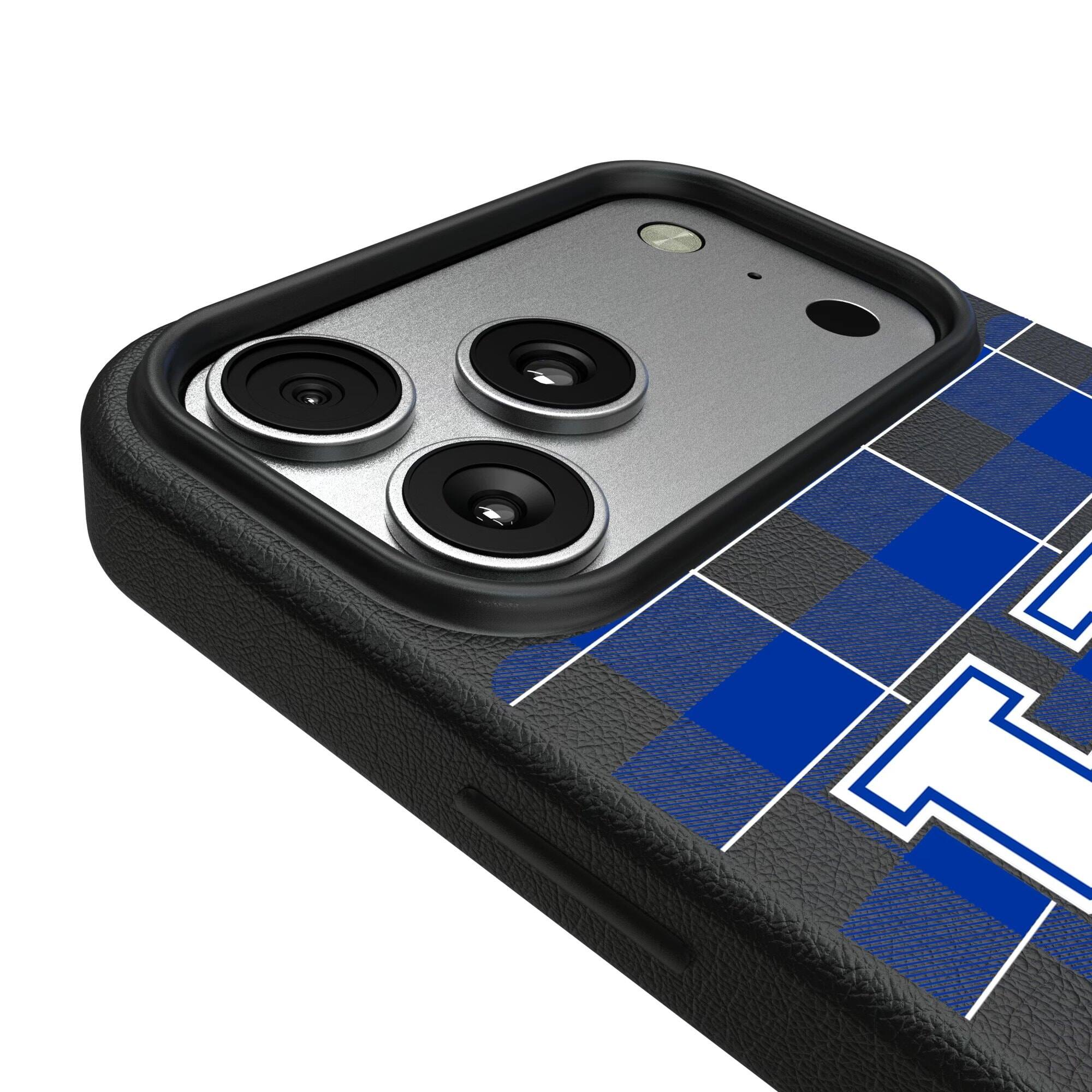 Alt View 2. Keyscaper - Kentucky Wildcats Plaid Magnetic Bump iPhone Case - 16 Pro - Black.