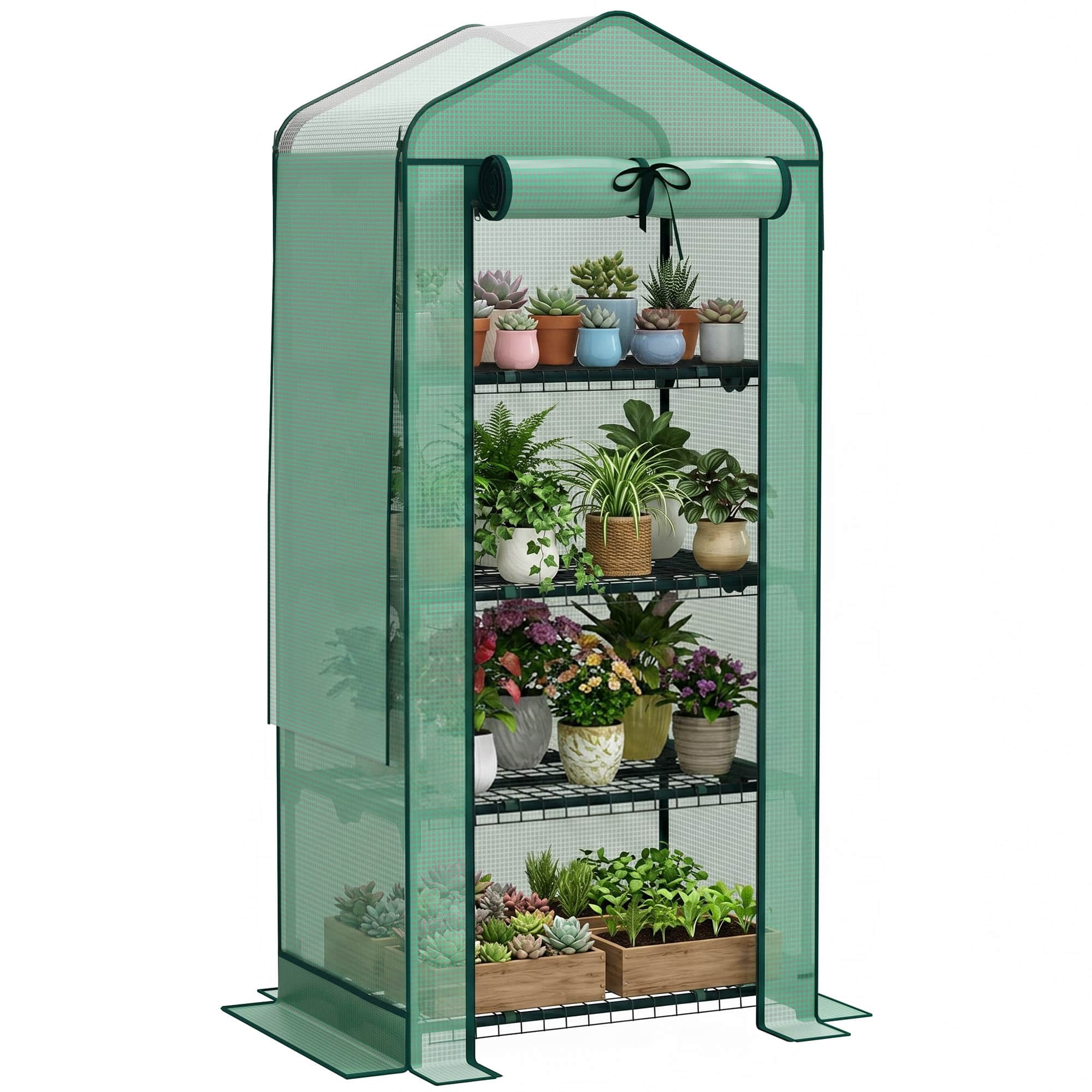 Front. Outsunny - Greenhouse with Screen Roof.