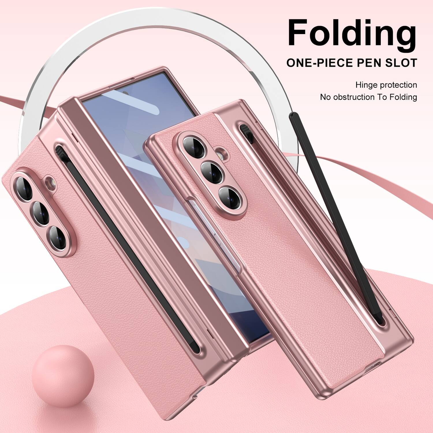 Folding  
ONE-PIECE PEN SLOT  
Hinge protection  
No obstruction to folding