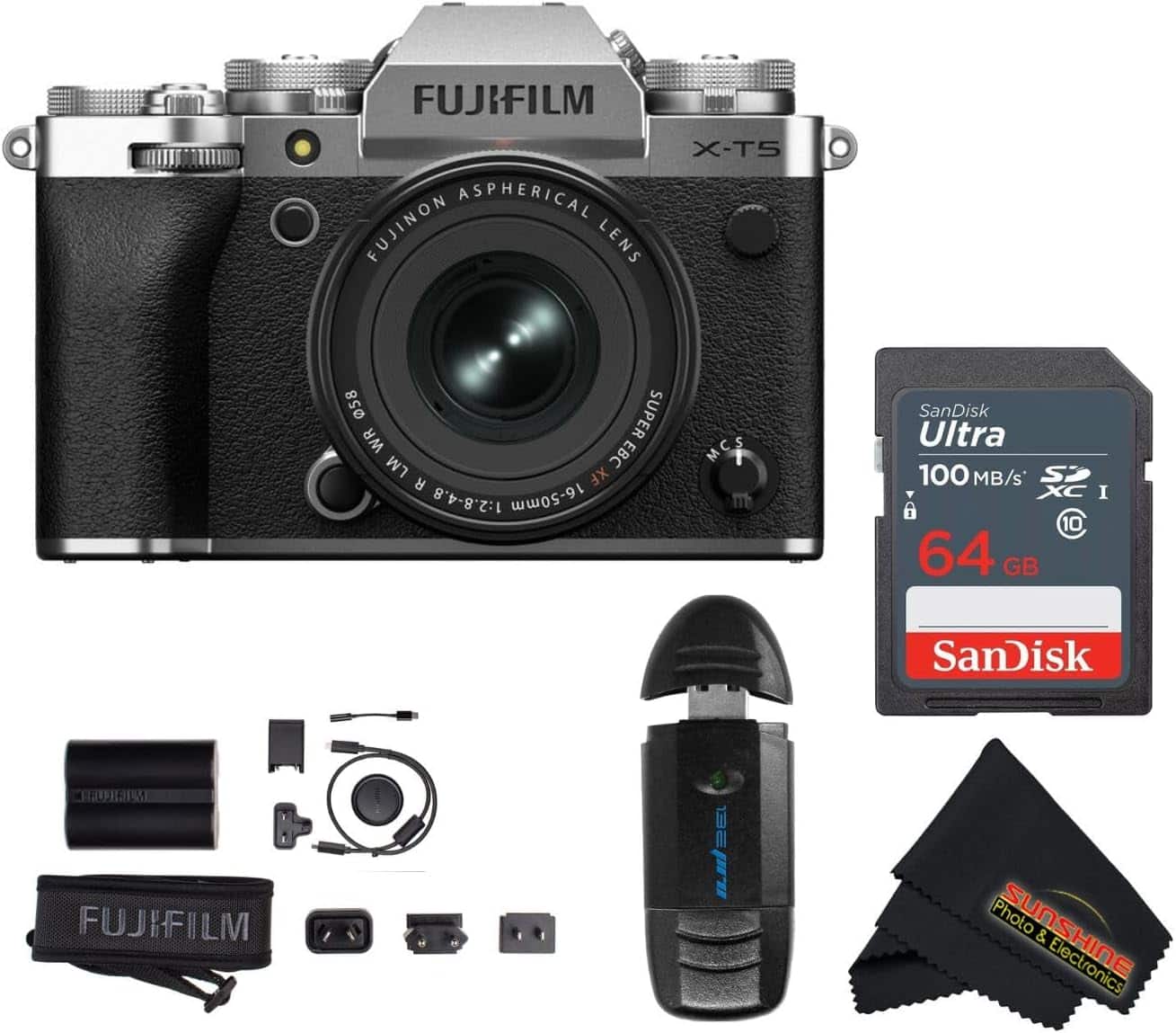 Bundle - Fujifilm - X-T5 Mirrorless Camera with XF 16-50mm f/2.8-4.8 R LM WR Lens - Silver price history on PriceWatchPro