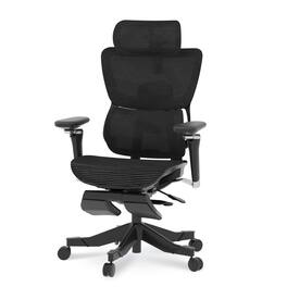 FlexiSpot - C7 Max Premium Ergonomic Mesh Seat Office Chair with Retractable Footrest - Black
