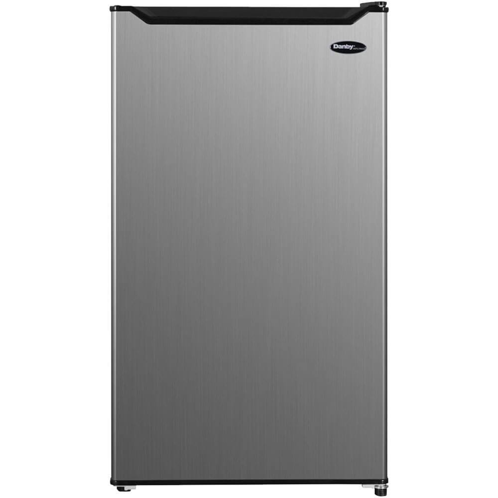 Front. Danby - Danby DCR044B1SLM 4.4 Cu. Ft. Stainless Compact Refrigerator - Stainless.