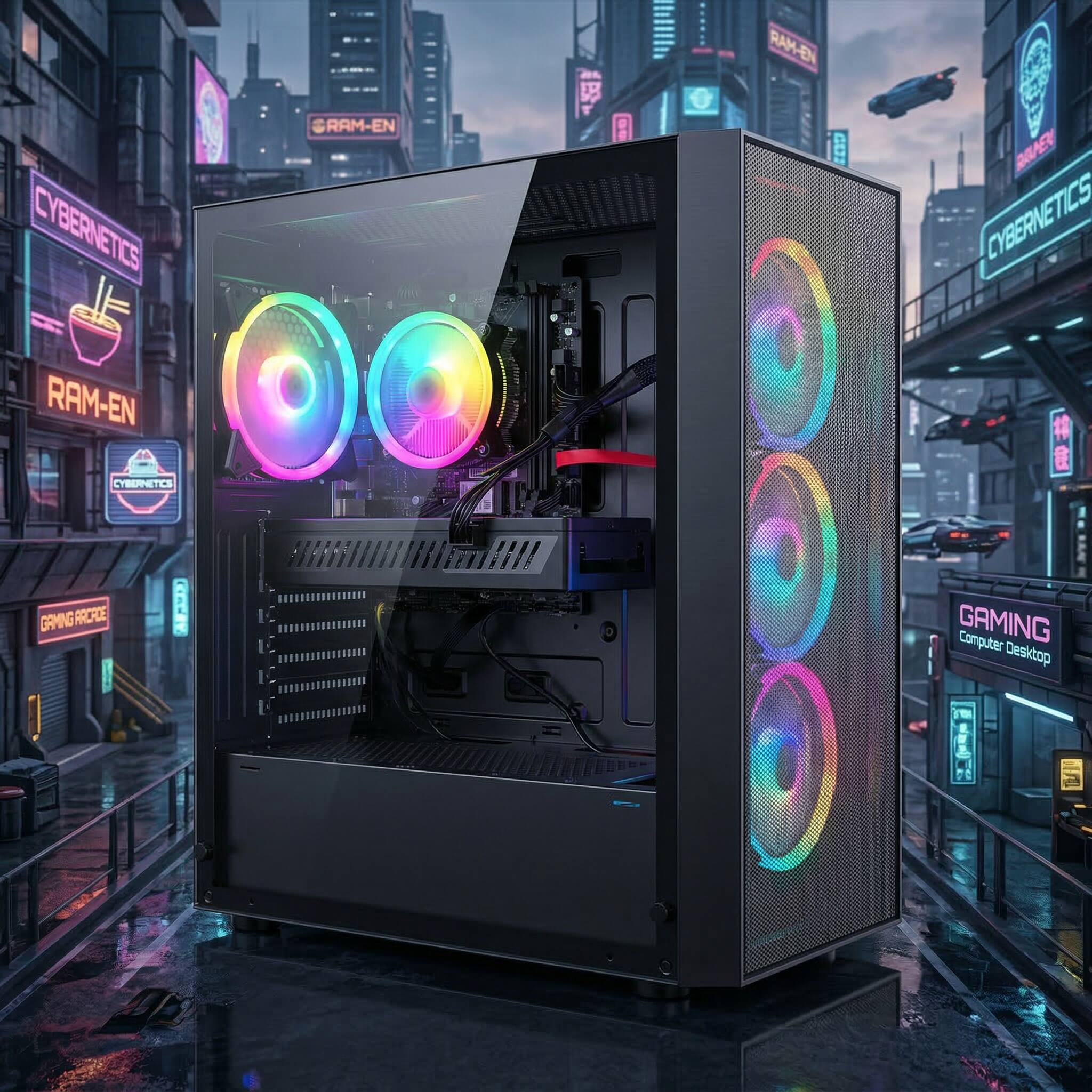 CYBERNETICS RAM-EN  
RAM-EN  
CYBERNETICS  
GAMING ARCADE  
GAMING Computer Desktop