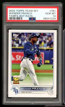 2022 TOPPS TEAM SET
WANDER FRANCO
TAMPA BAY RAYS
PSA #TB1
GEM MT 10
68047234
TOPPS RC
WANDER FRANCO
TB TAMPA BAY RAYS