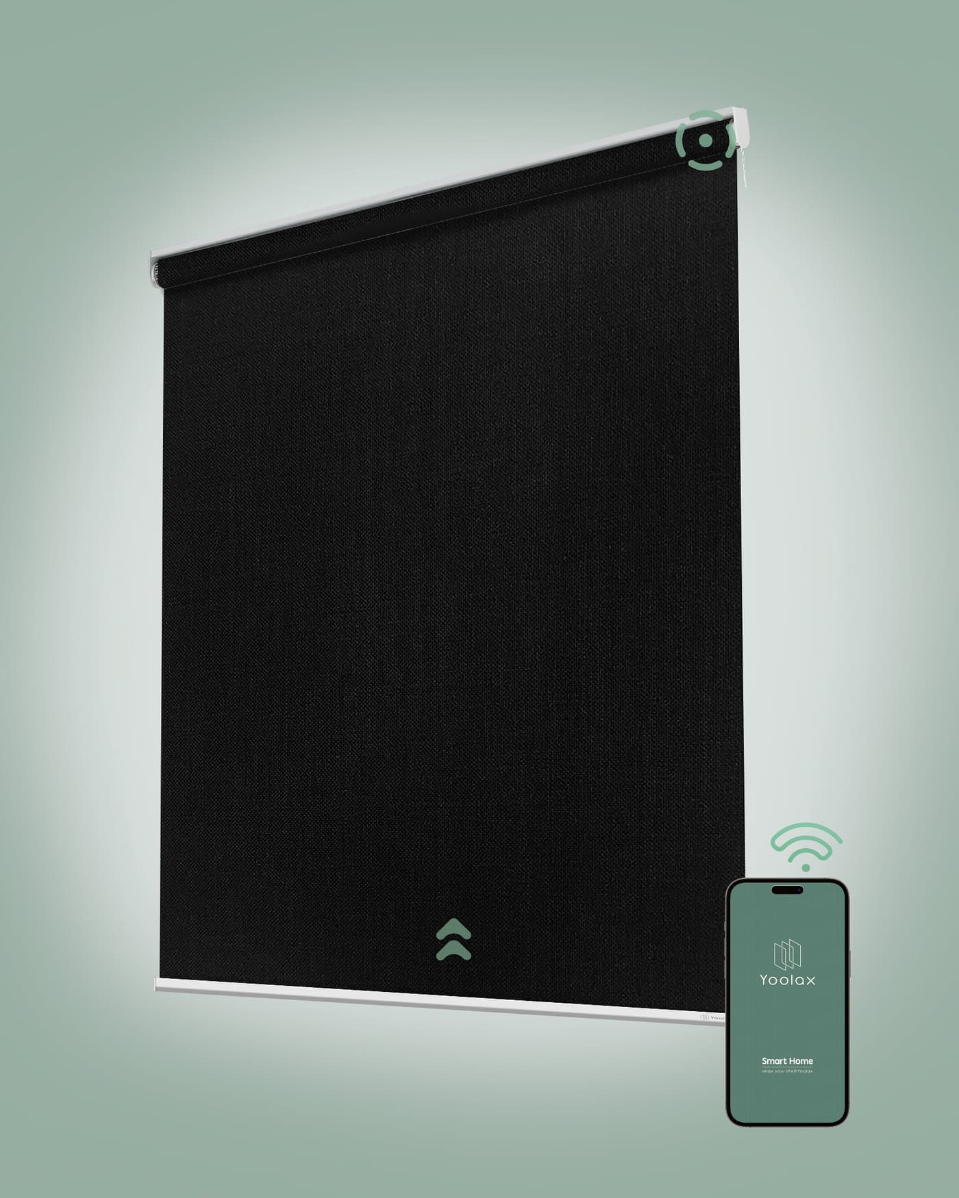 Yoolax - Motorized Blackout Blinds for Windows, Cordless Remote Roller Shades - Bedroom/Office (Apex 34"x72") - Black