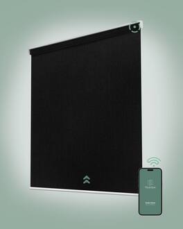 Yoolax - Motorized Blackout Blinds for Windows, Cordless Remote Roller Shades - Bedroom/Office (Apex 34"x72") - Black