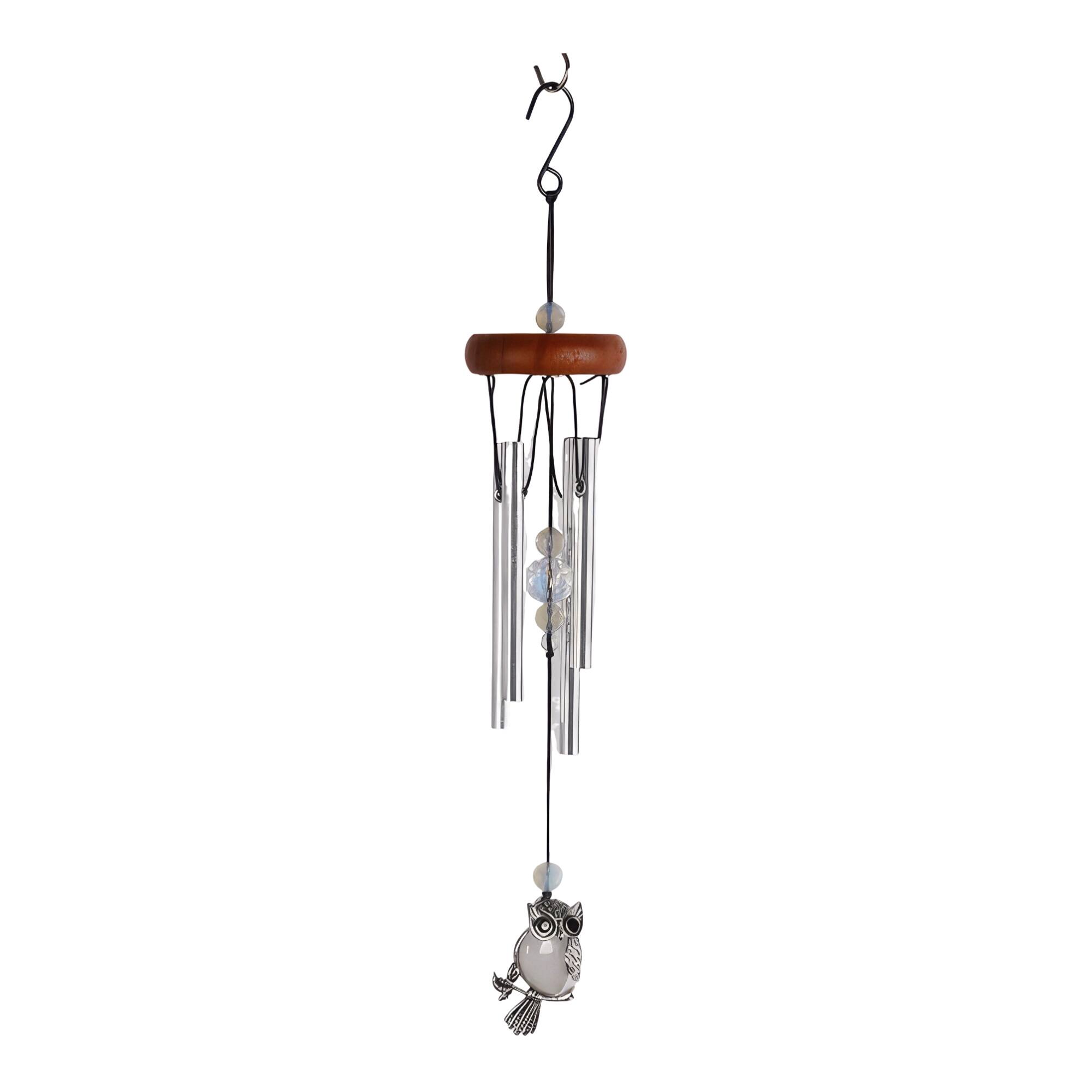 Front. FC Design - FC Design 11" Long Owl Wood Top Wind Chime Outdoor Patio or Garden Hanging Decoration - Multi-Color.