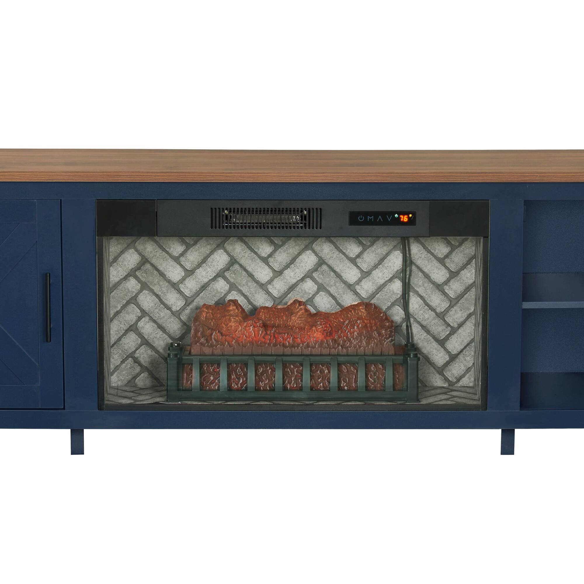 Boyel Living 78 in Electric Fireplace TV Stand with Log Display ...