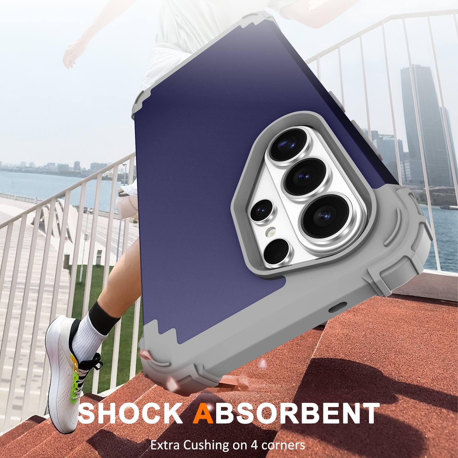 SHOCK ABSORBENT  
Extra Cushing on 4 corners