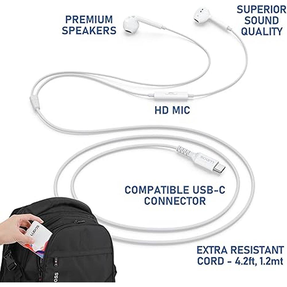 PREMIUM SPEAKERS  
SUPERIOR SOUND QUALITY  
HD MIC  
COMPATIBLE USB-C CONNECTOR  
EXTRA RESISTANT CORD - 4.2ft, 1.2mt