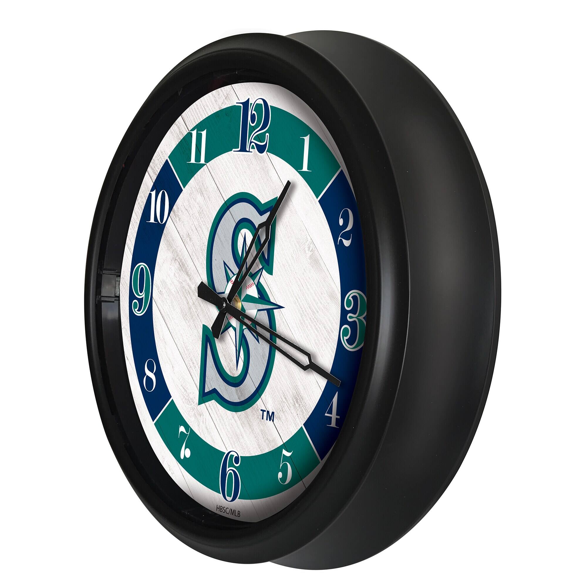 Alt View 1. Holland Bar Stool Co. - Seattle Mariners Indoor/Outdoor LED Wall Clock - Multicolor.