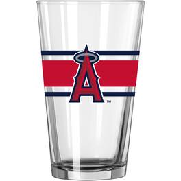 Logo Brands - Los Angeles Angels 16oz. Stripe Pint Glass - Multicolor