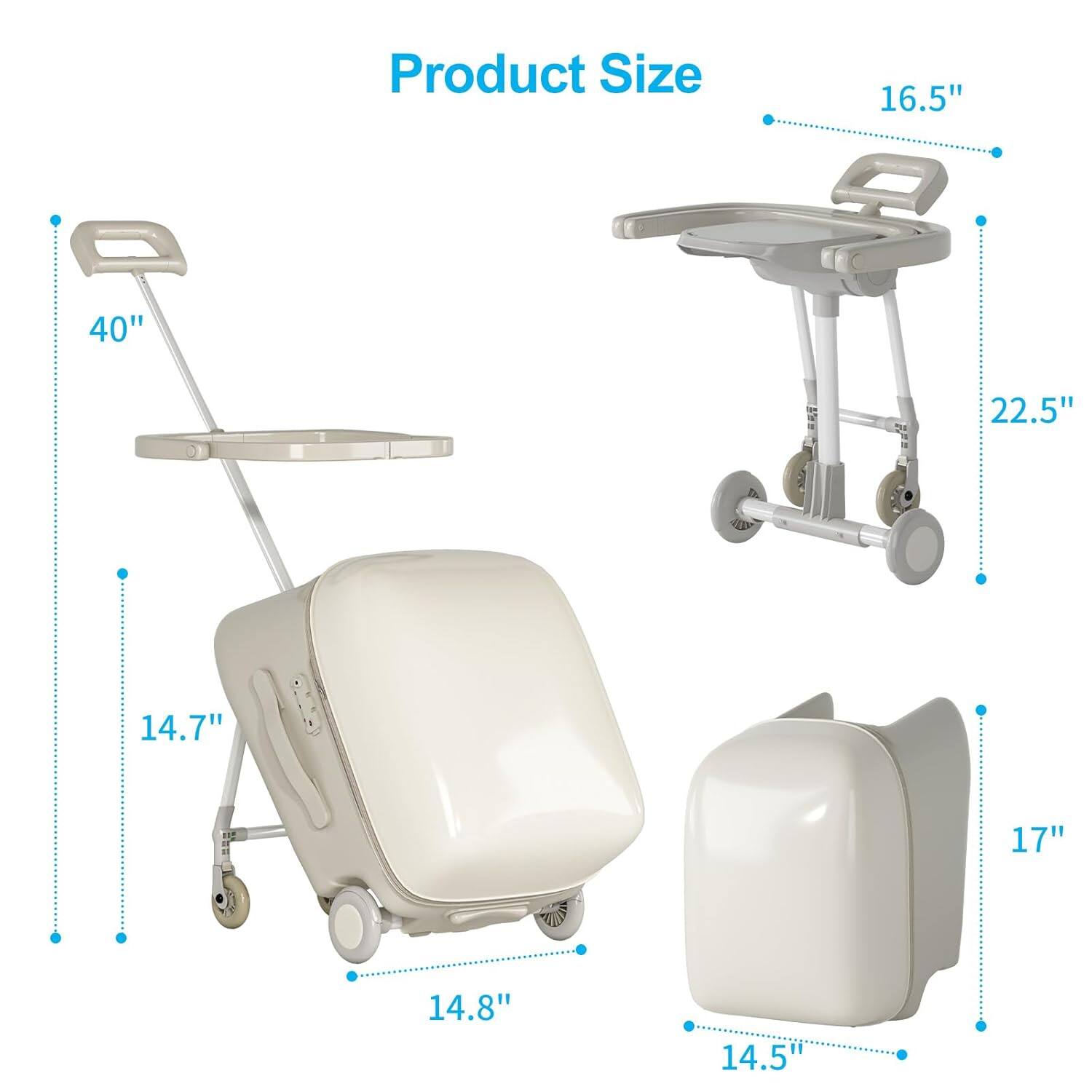Product Size

- 40"
- 16.5"
- 22.5"
- 14.7"
- 14.8"
- 14.5"
- 17"