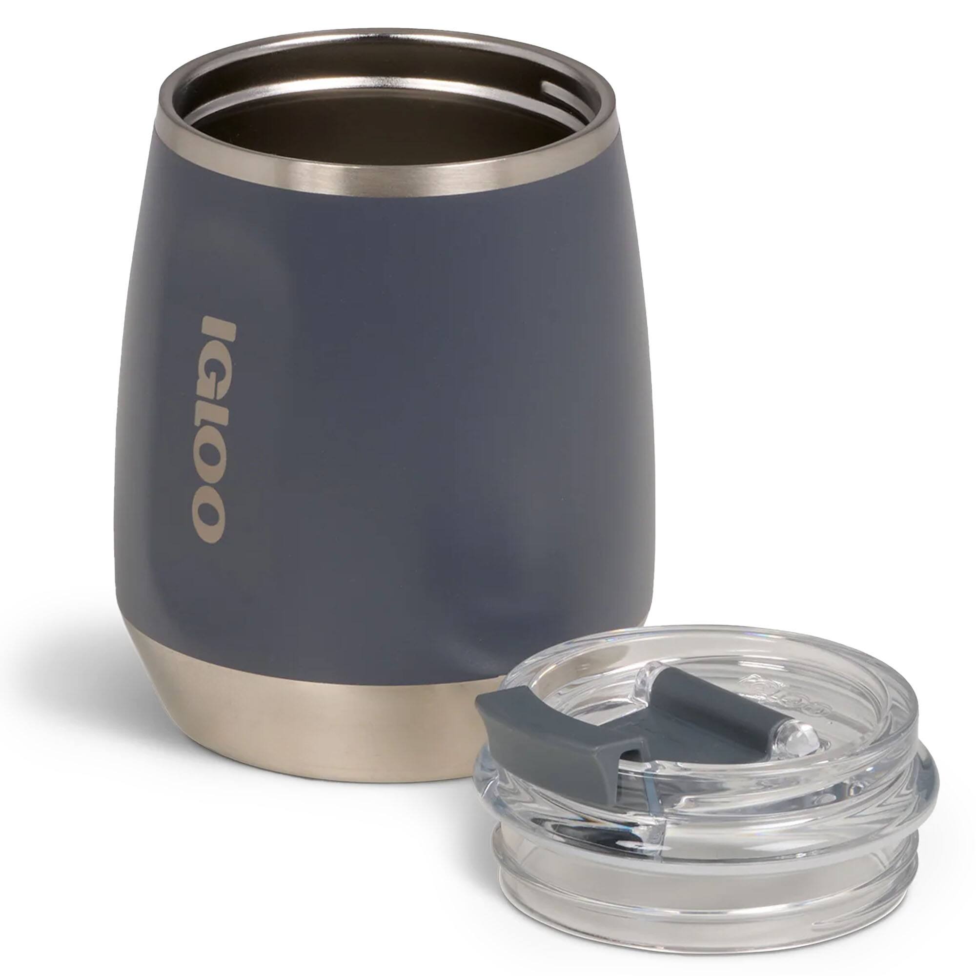 Alt View 2. Igloo - IGLOO 10 oz. Stainless Steel Wine Tumbler, Carbonite - Carbonite.