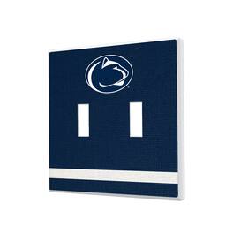 Keyscaper - Penn State Nittany Lions Stripe Design Double Toggle Light Switch Plate - Multicolor