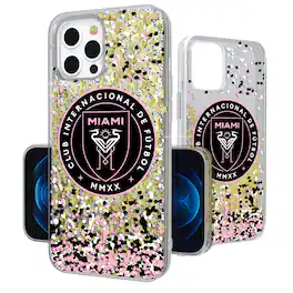Keyscaper - MLS - Inter Miami CF iPhone Confetti Glitter Design Logo Case - 14 - Pink