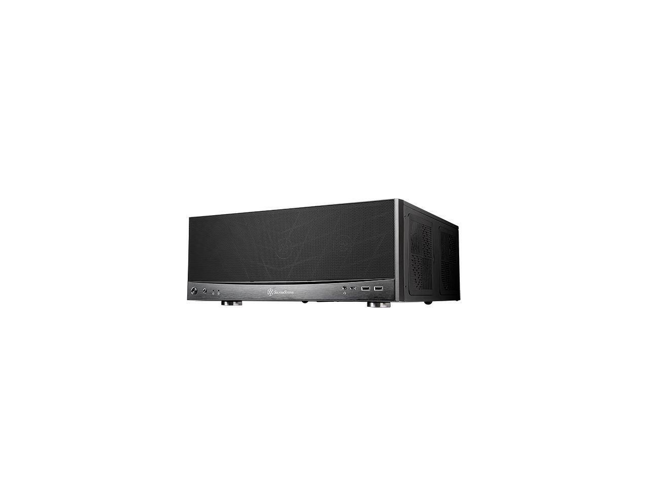 Angle. SilverStone - Silverstone GD11 Ideal compact HTPC case with 240mm radiator support - Silver.