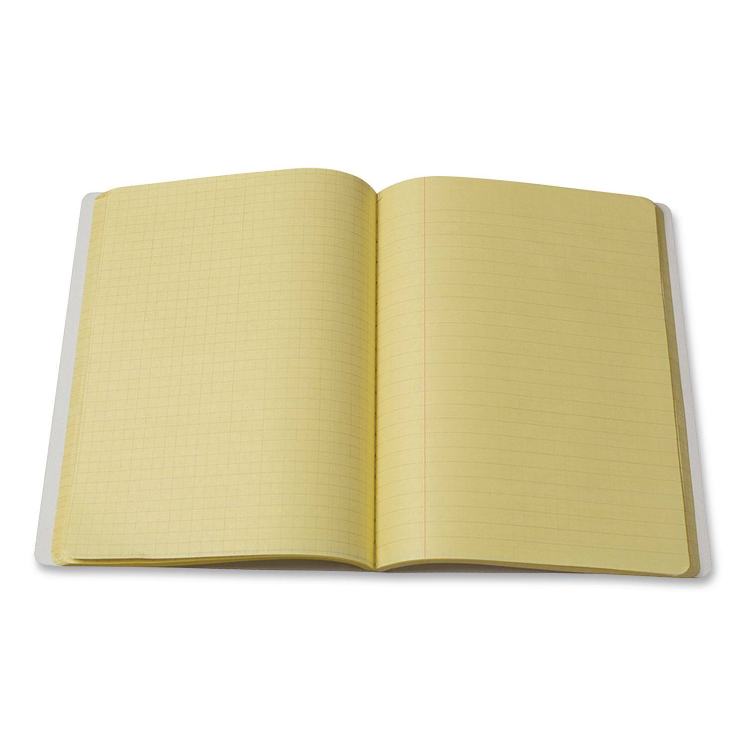 Angle. Pacon - Dual Ruled Composition Book Left: Quad Rule Right: Wide/Legal Rule Yellow Cover 9.75 x 7.5 Sheets.