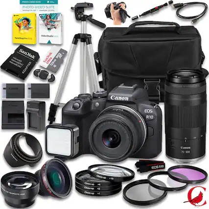 PHOTO-VIDEO SUITE
PaintShop Pro 2022
VideoStudio 2020
SanDisk microSDHC microSD ADAPTER
3X Ultra 128GB
Canon CANON LEVS RF75-300mm 145s
Canon Canou RE-518.45mm LENS 1456
CANON SIM EOS R10
1X TELEPHOTO LENS
Close-up +10
Close-up +4
Close-up +2
Close-up +1