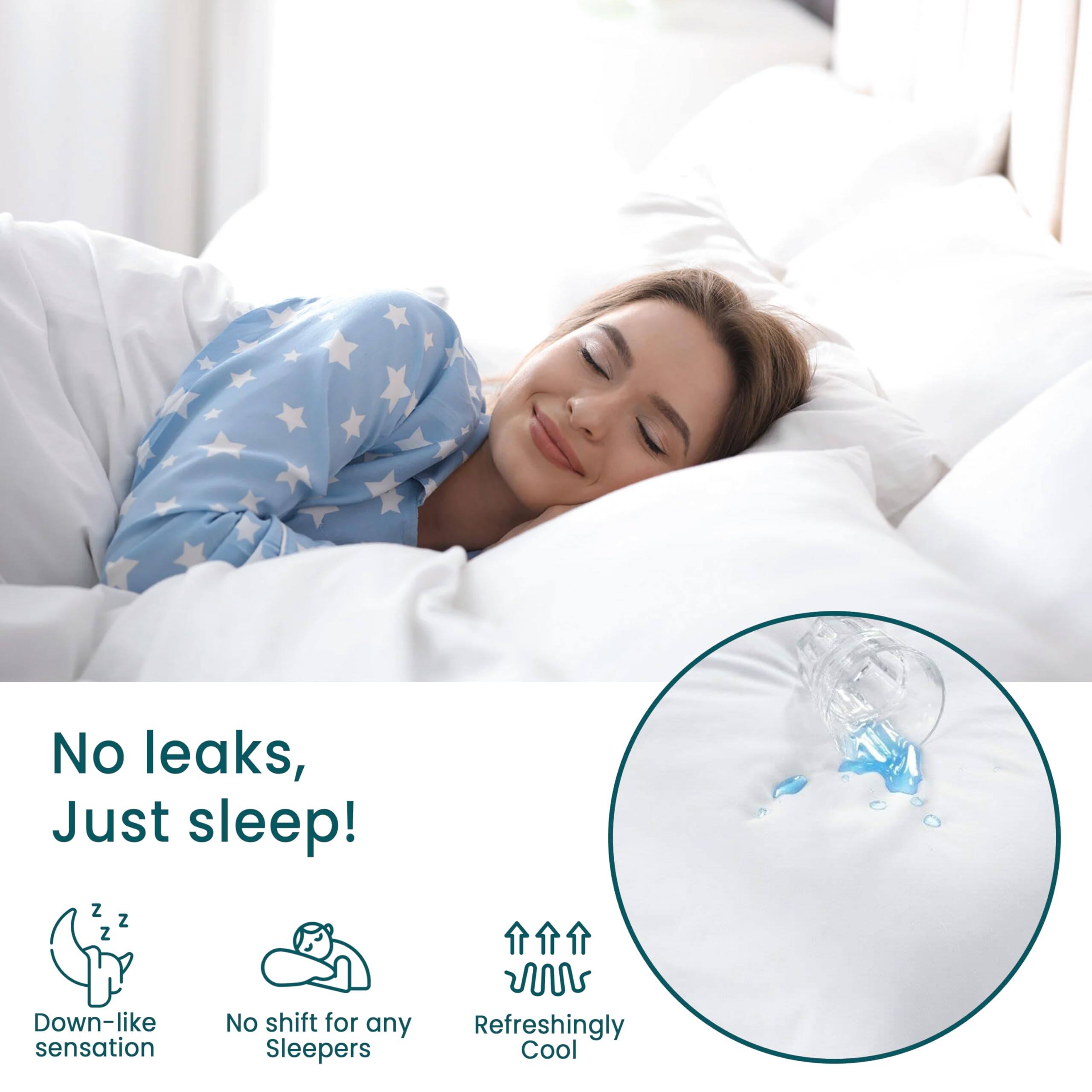 No leaks, Just sleep!

- Down-like sensation
- No shift for any Sleepers
- Refreshingly Cool