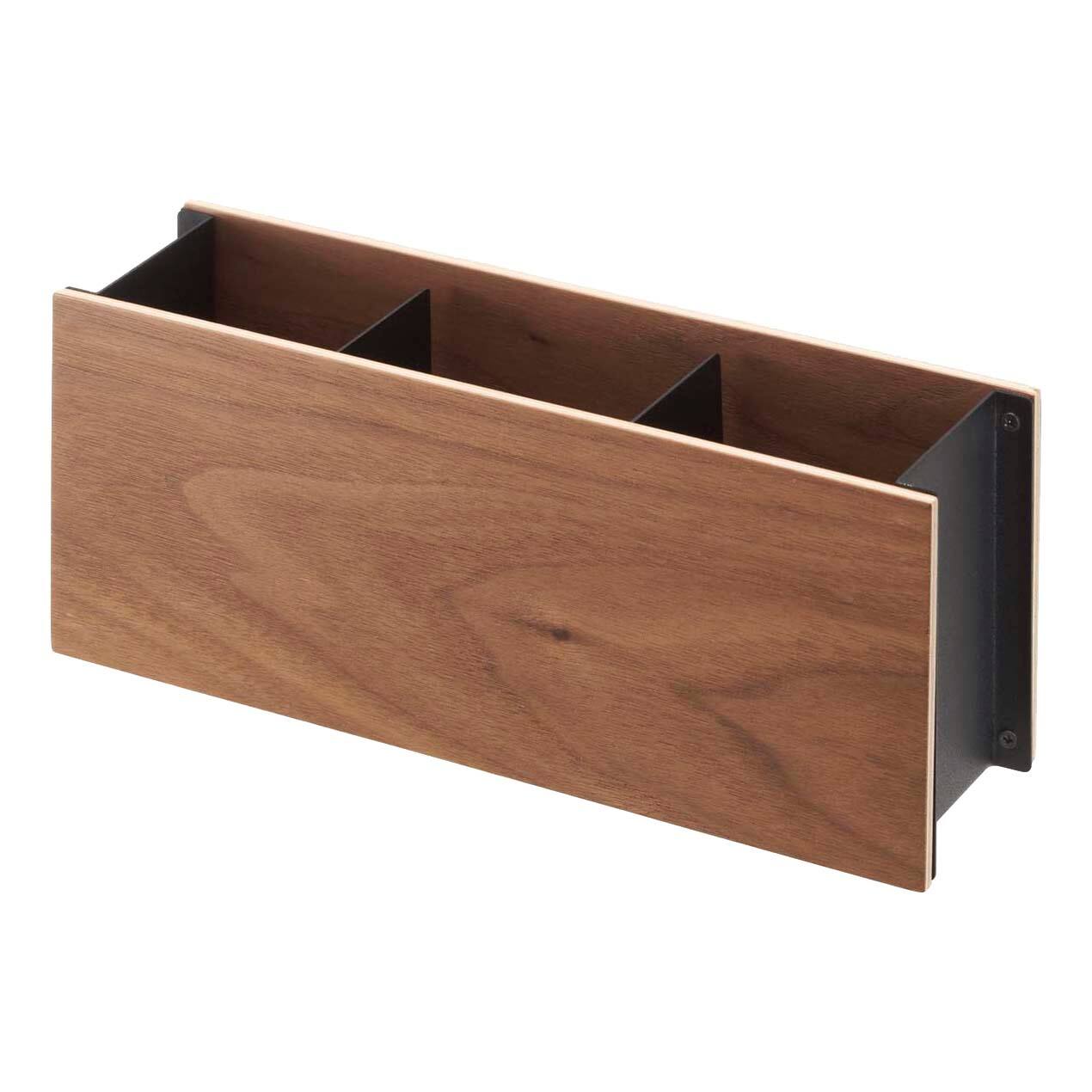 Back. Yamazaki Home - Desk Organizer - Small - Walnut.