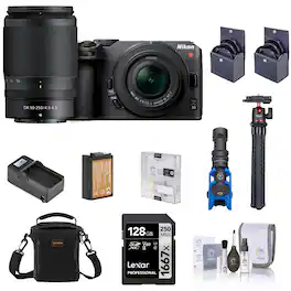 Bundle - Nikon - Z 30 Mirrorless Camera w/16-50mm, 50-250mm Lens, w/128GB Card,Battery