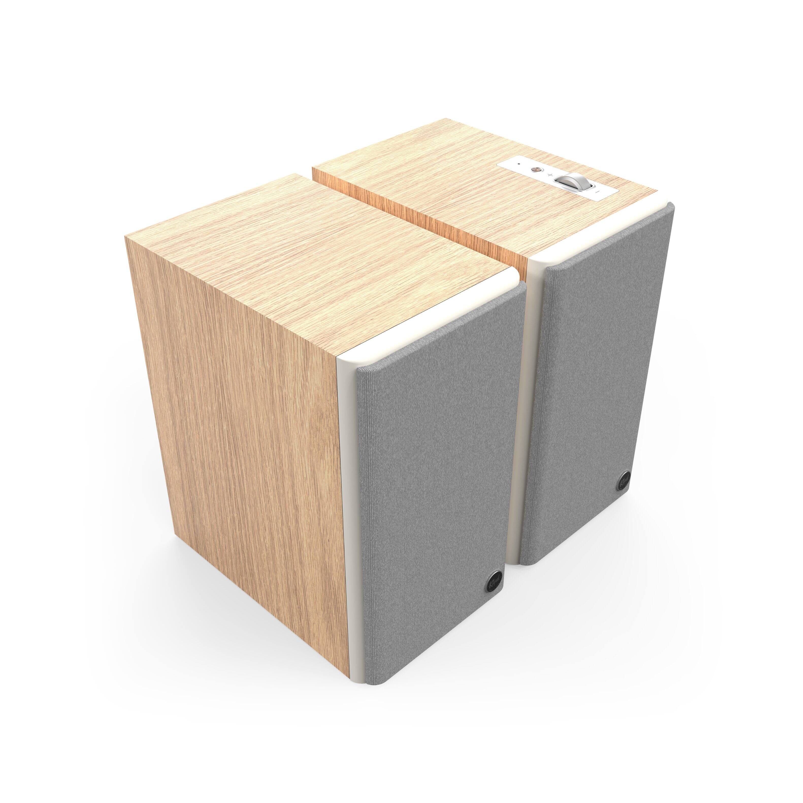 Alt View 1. Klipsch - The Fives II Powered Bookshelf Speakers (Pair) - Red Oak.