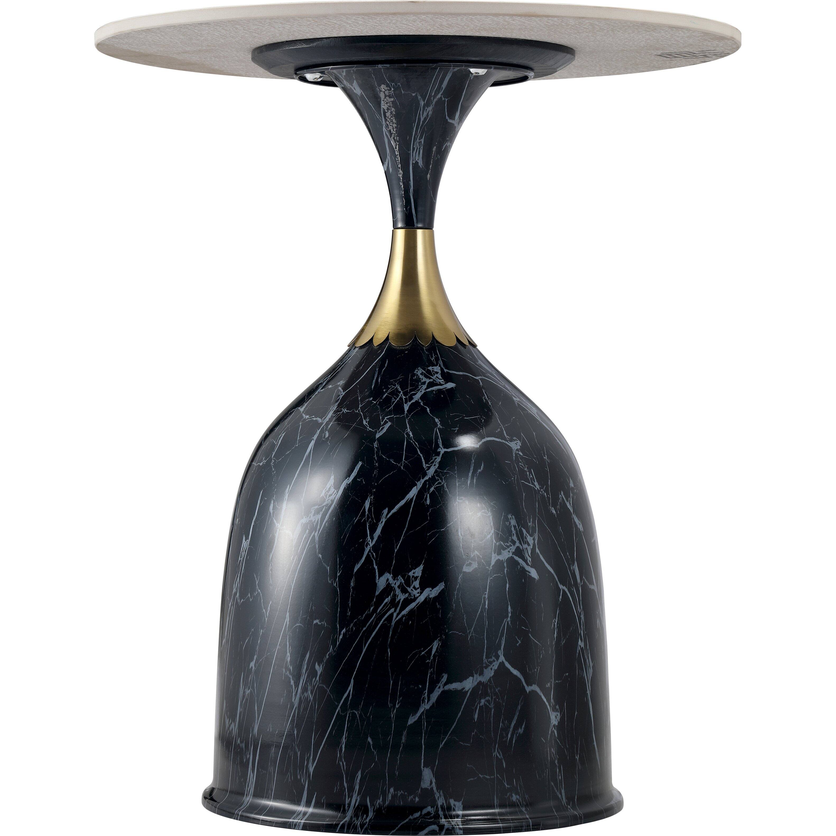 Alt View 7. LeisureMod - Modern Bell-Shaped Steel Top Accent Table with Powder Coated Finish for Living Room or Office - Stone Black.