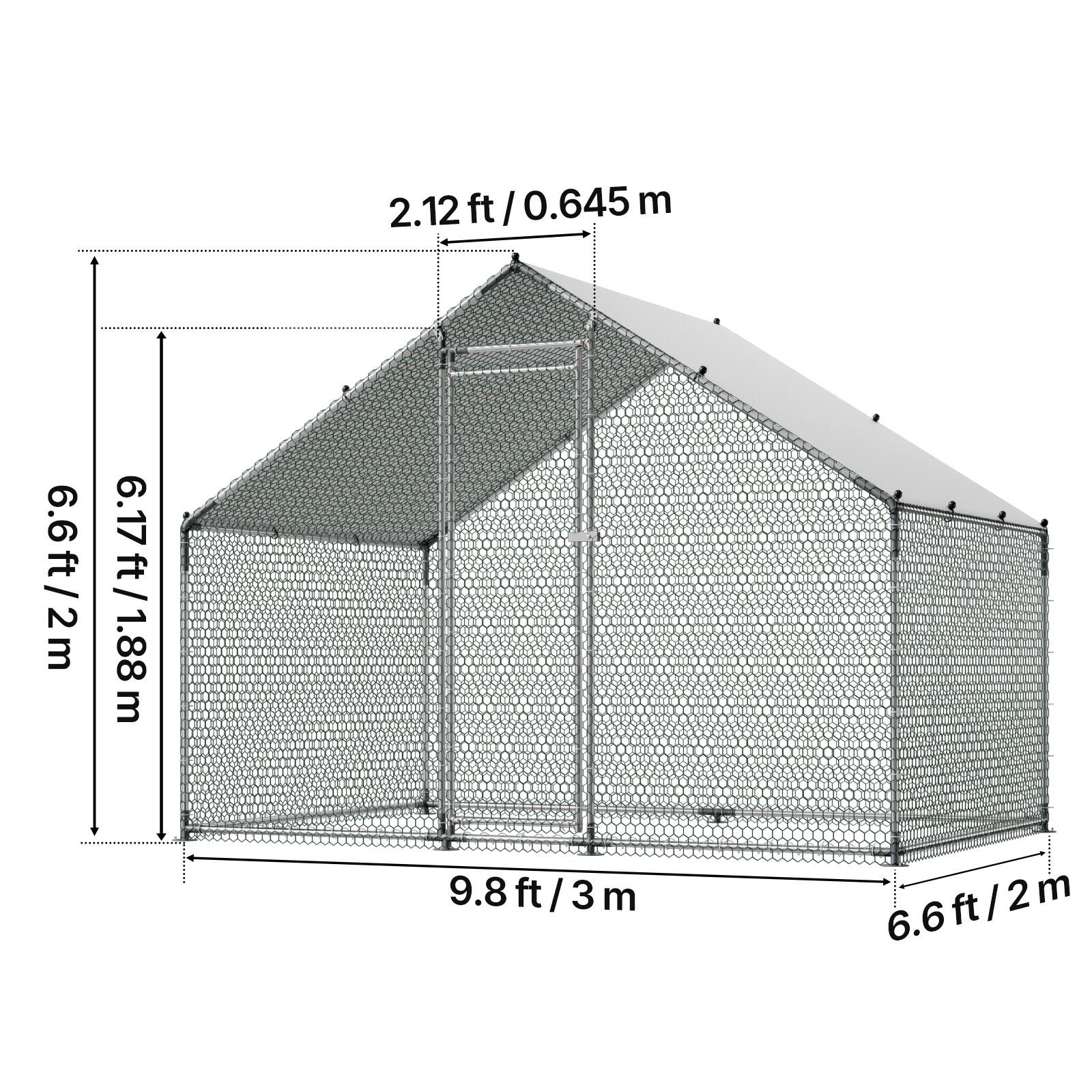 2.12 ft / 0.645 m  
6.6 ft / 2 m  
6.17 ft / 1.88 m  
9.8 ft / 3 m