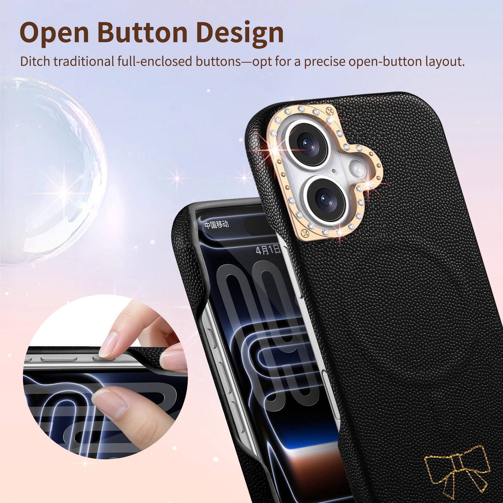 Open Button Design  
Ditch traditional full-enclosed buttons—opt for a precise open-button layout.