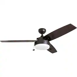 HKC - Prominence Home Statham 52" Indoor LED Ceiling Fan with Pull Chain - Bronze