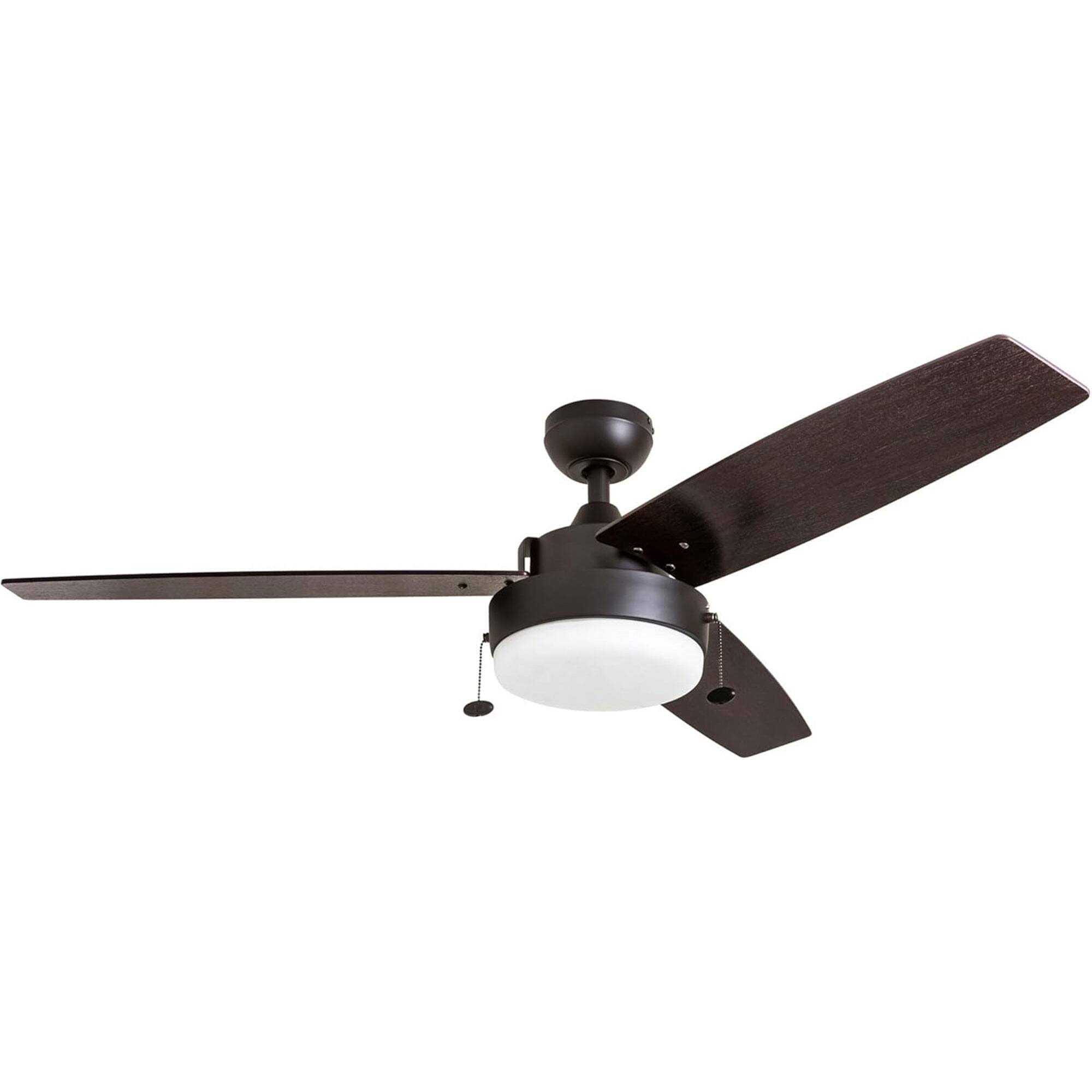 Front. HKC - Prominence Home Statham 52" Indoor LED Ceiling Fan with Pull Chain, Bronze - Bronze.