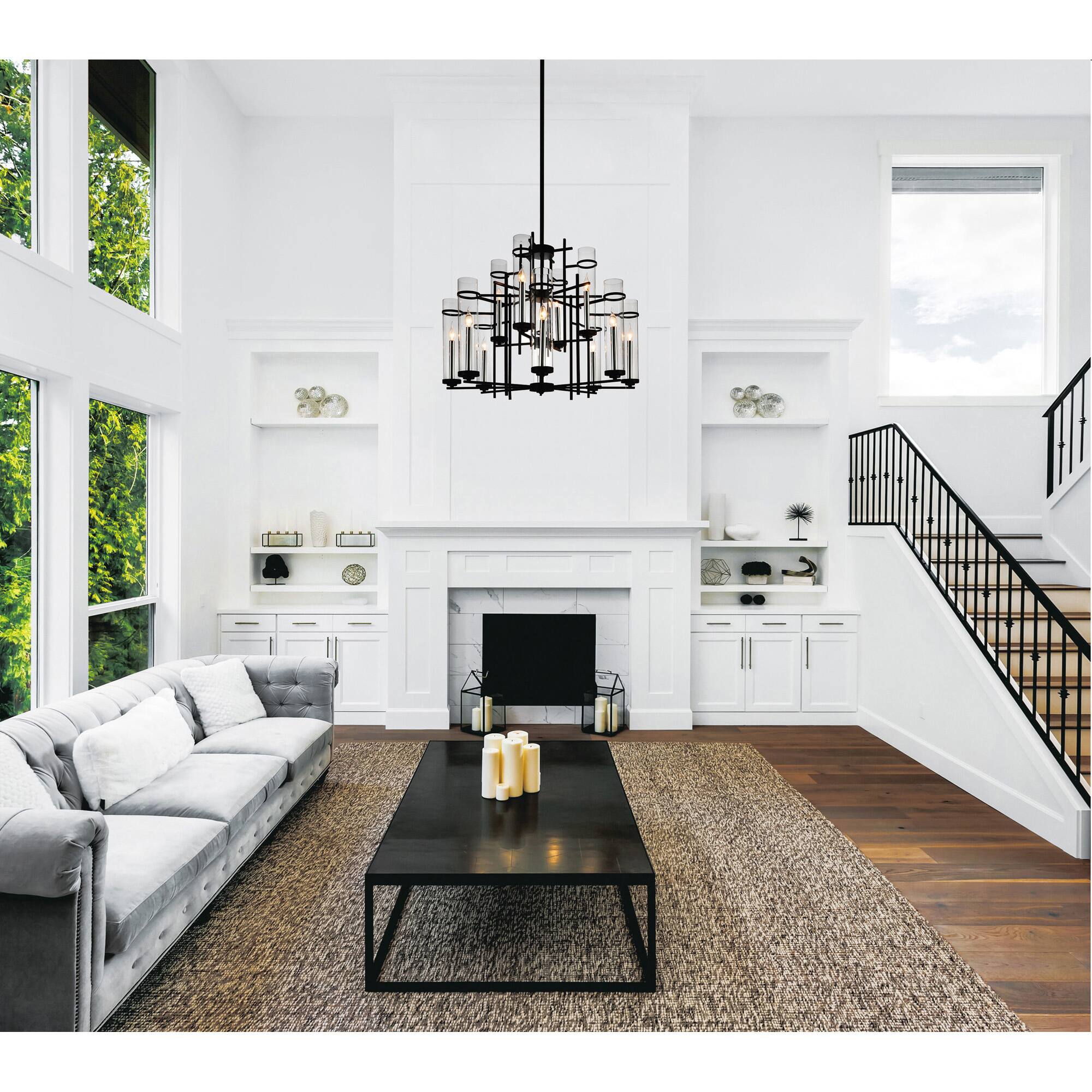 Alt View 2. CWI Lighting - Sierra 12 Light Up Chandelier With Black Finish - Black.