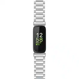 StrapsCo - Evening Bracelet Stainless Steel Watch Band Strap For Fitbit Inspire 3 - Silver