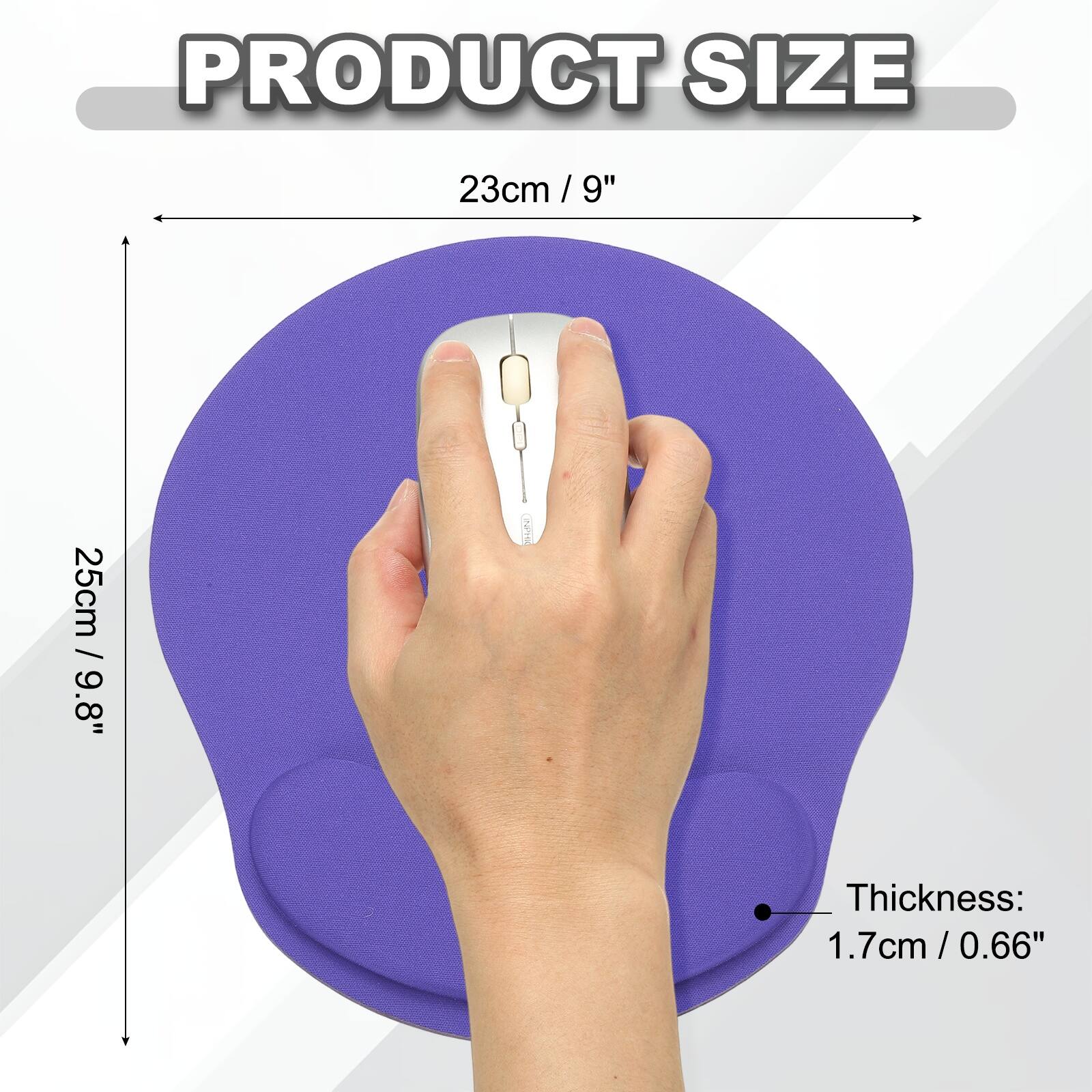 PRODUCT SIZE  
23cm / 9"  
25cm / 9.8"  
Thickness: 1.7cm / 0.66"