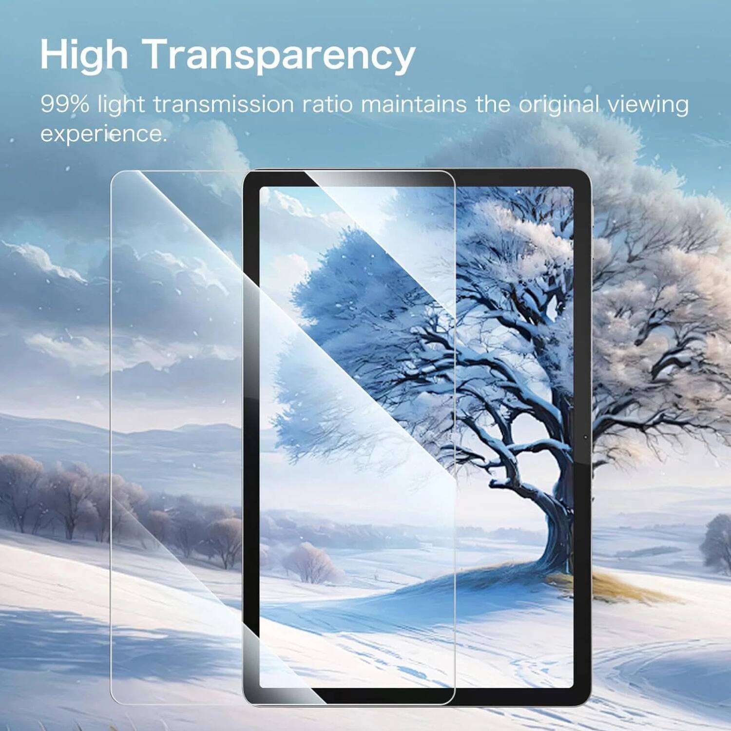 High Transparency  
99% light transmission ratio maintains the original viewing experience.